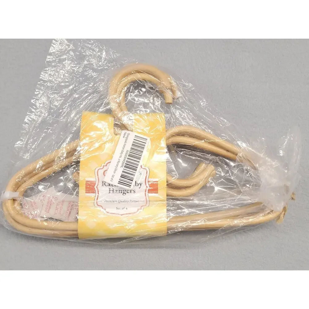 Orangepals Rattan Baby Hangers Set of 4 Nursery Closet Wooden Kids New Boho